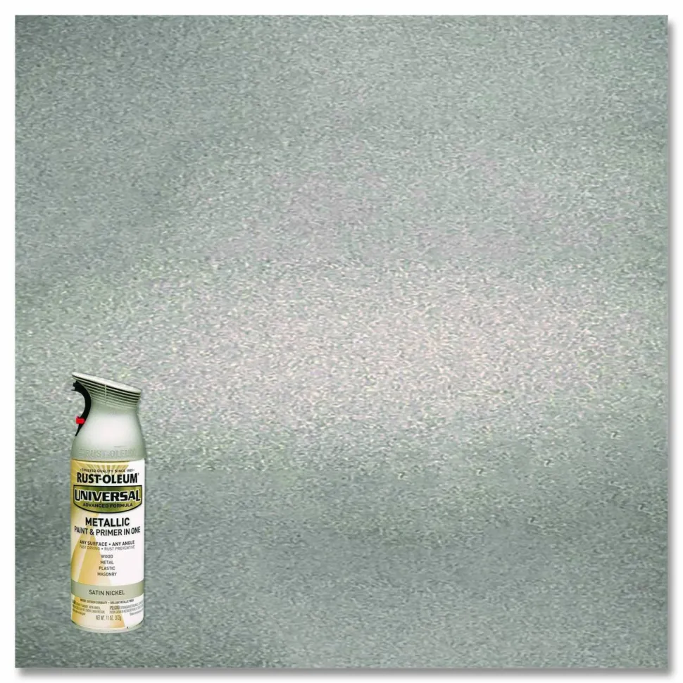 Rust-Oleum Universal Premium Spray Paint, Satin Nickel, 12 oz Aerosol Can