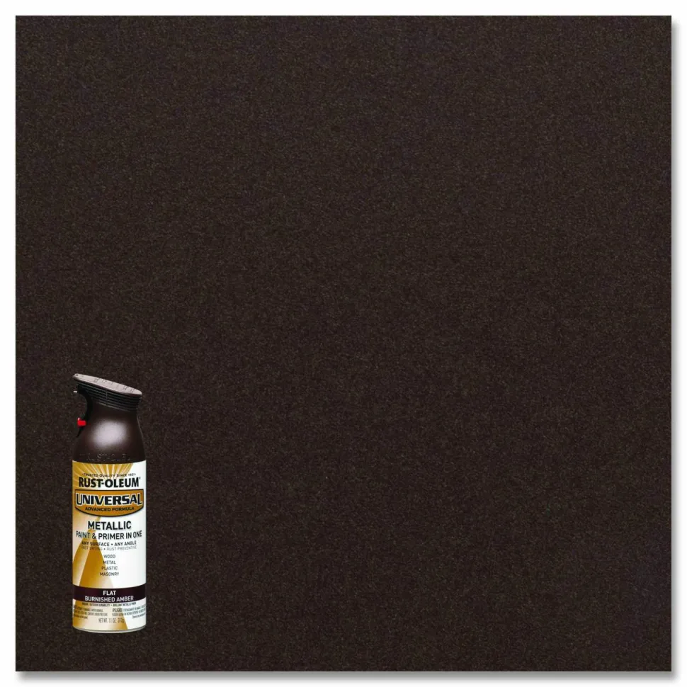 Rust-Oleum Universal Premium Spray Paint, Flat Amber, 12 oz Aerosol Can, 6/Carton