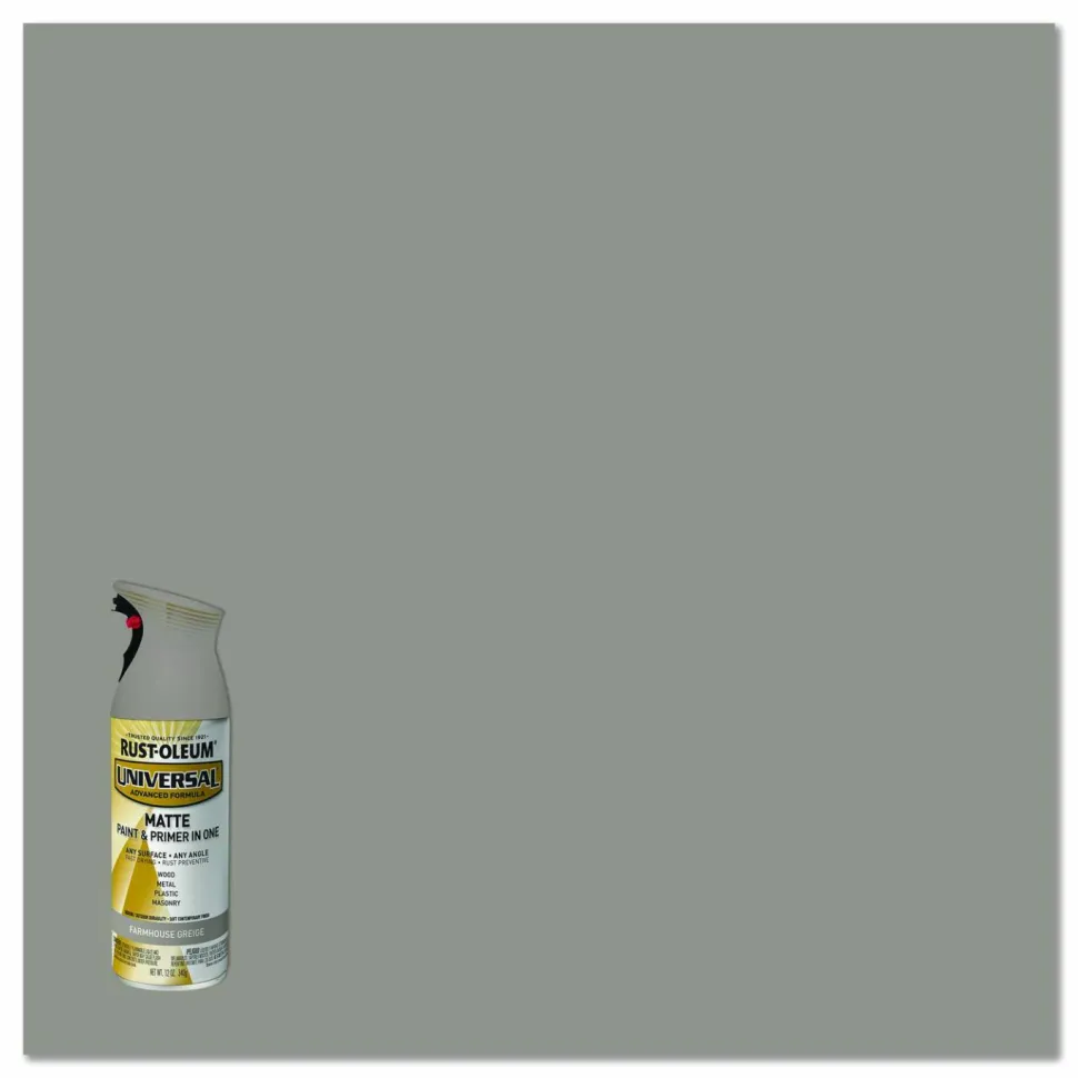Rust-Oleum Universal Premium Spray Paint, Matte Greige, 12 oz Aerosol Can, 6/Carton