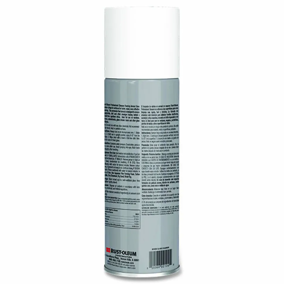 Rust-Oleum Professional Foaming Glass Cleaner Aerosol, 20 oz Aerosol Spray, 12/Carton