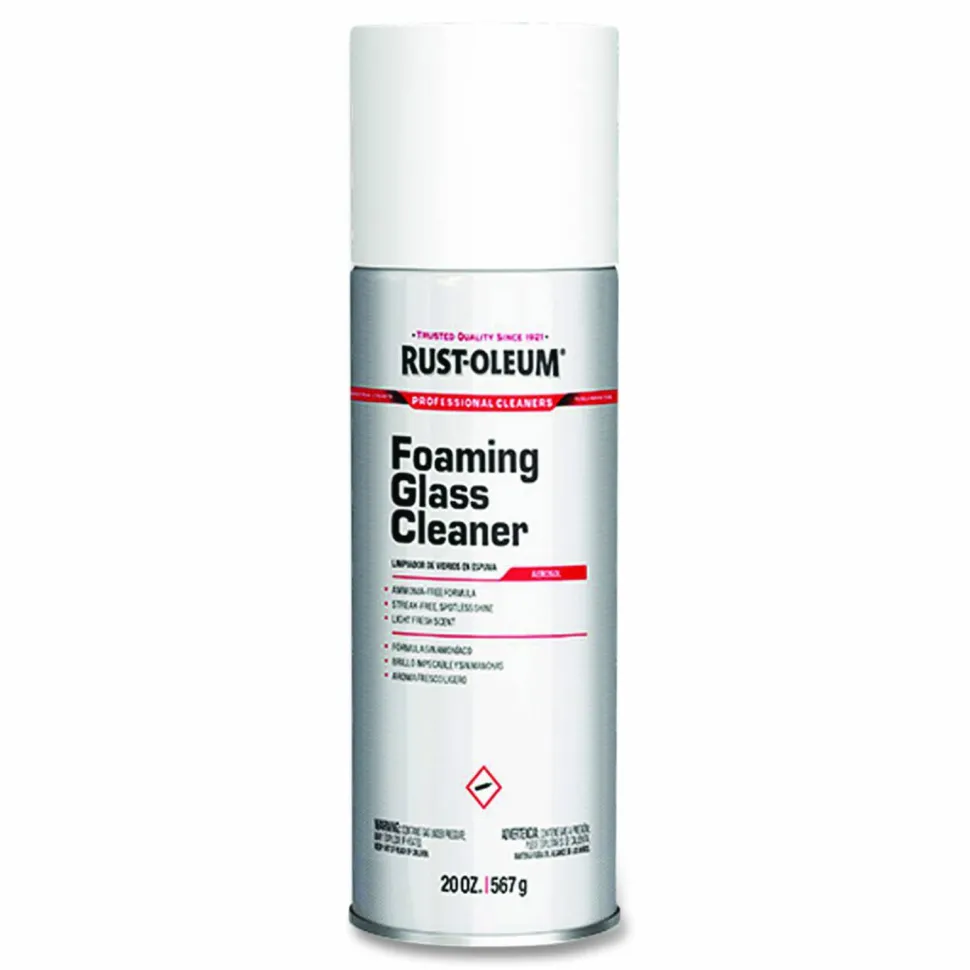 Rust-Oleum Professional Foaming Glass Cleaner Aerosol, 20 oz Aerosol Spray, 12/Carton