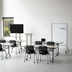 Safco Impromptu Full Magnetic Dry-Erase Whiteboard Screen, 42" x 72", Steel Frame With Black Finish