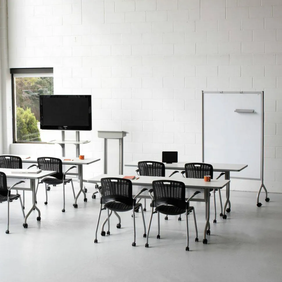 Safco Impromptu Full Magnetic Dry-Erase Whiteboard Screen, 42" x 72", Steel Frame With Black Finish