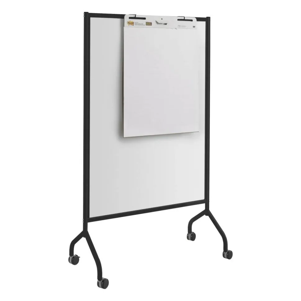 Safco Impromptu Full Magnetic Dry-Erase Whiteboard Screen, 42" x 72", Steel Frame With Black Finish
