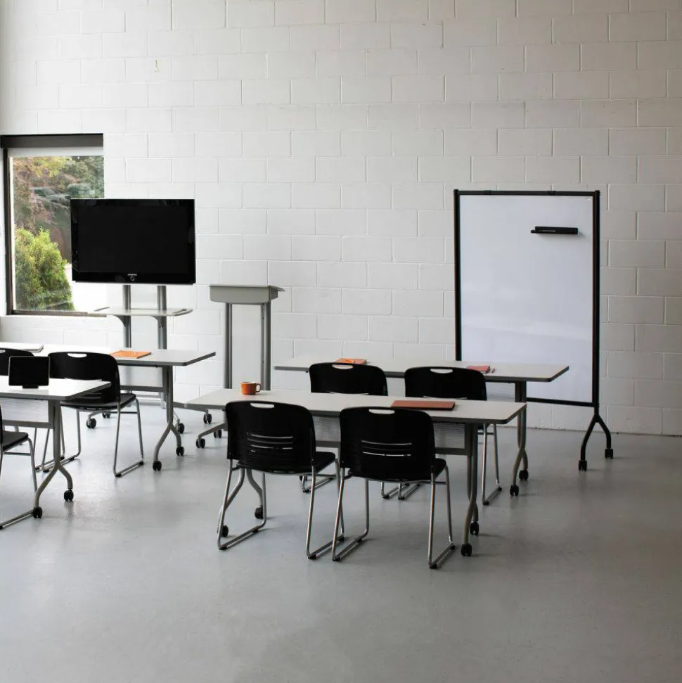 Safco Impromptu Full Magnetic Dry-Erase Whiteboard Screen, 42" x 72", Steel Frame With Black Finish
