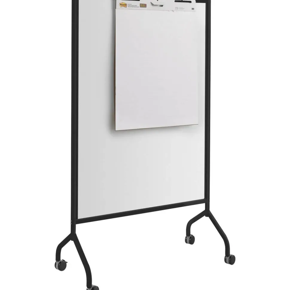 Safco Impromptu Full Magnetic Dry-Erase Whiteboard Screen, 42" x 72", Steel Frame With Black Finish