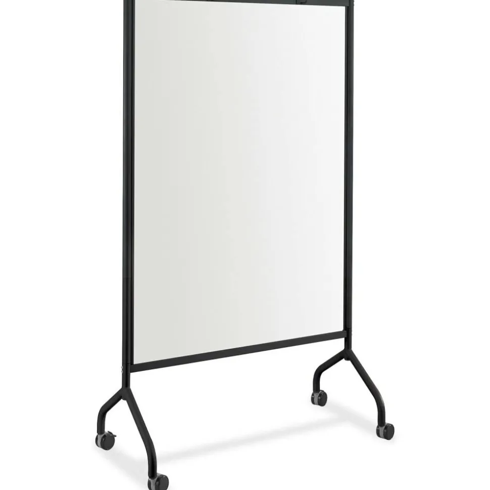 Safco Impromptu Full Magnetic Dry-Erase Whiteboard Screen, 42" x 72", Steel Frame With Black Finish