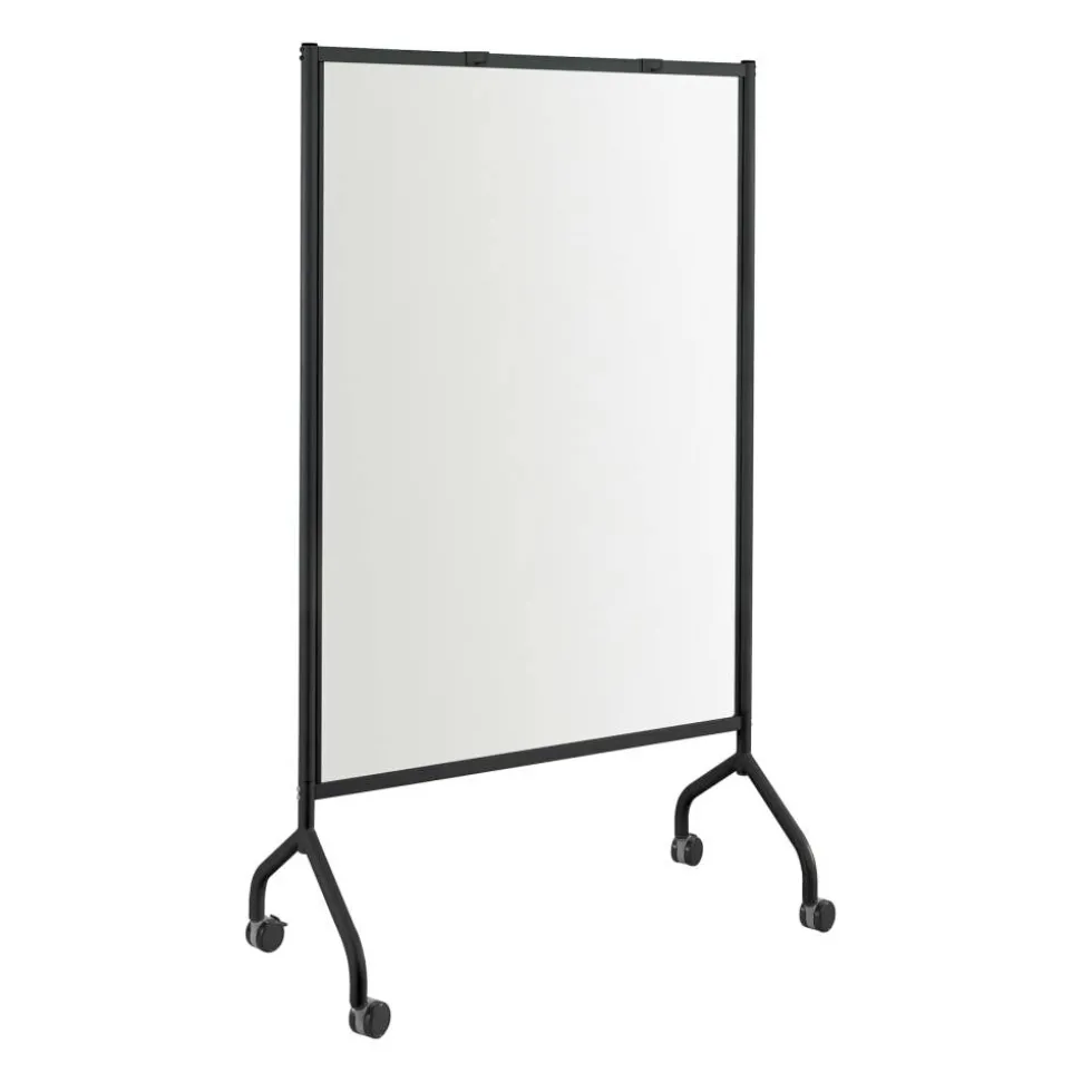 Safco Impromptu Full Magnetic Dry-Erase Whiteboard Screen, 42" x 72", Steel Frame With Black Finish