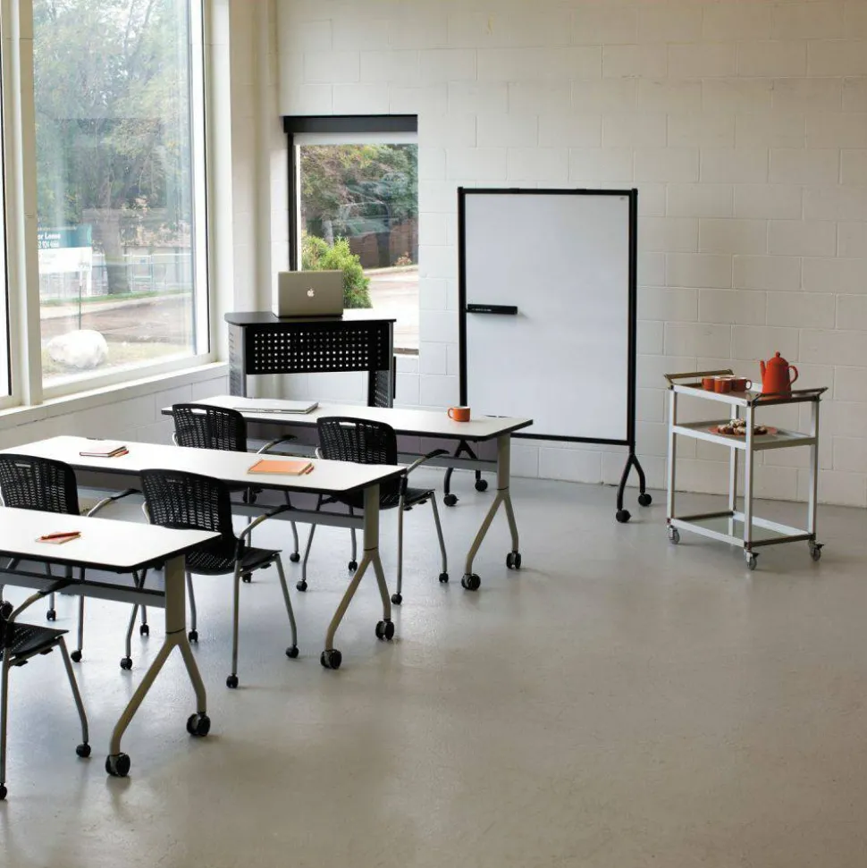 Safco Impromptu Full Magnetic Dry-Erase Whiteboard Screen, 42" x 72", Steel Frame With Black Finish