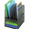 Safco Onyx Mesh Desk Organizer, 3 Horizontal/5 Upright, 13" H x 11½" W x 9½" D, Black