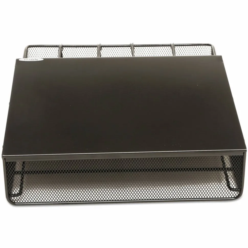 Safco Onyx One Drawer Hospitality Organizer, 5 Compartments, 12.5 x 11.25 x 3.25, Black
