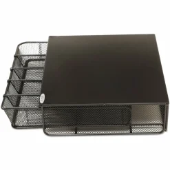 Safco Onyx One Drawer Hospitality Organizer, 5 Compartments, 12.5 x 11.25 x 3.25, Black
