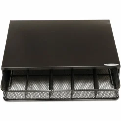 Safco Onyx One Drawer Hospitality Organizer, 5 Compartments, 12.5 x 11.25 x 3.25, Black