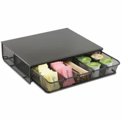 Safco Onyx One Drawer Hospitality Organizer, 5 Compartments, 12.5 x 11.25 x 3.25, Black