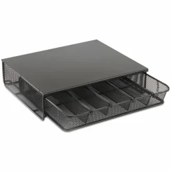 Safco Onyx One Drawer Hospitality Organizer, 5 Compartments, 12.5 x 11.25 x 3.25, Black