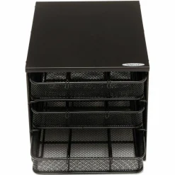 Safco Onyx Three Drawer Hospitality Organizer, 7 Compartments, 11.5 x 8.25 x 8.25, Black