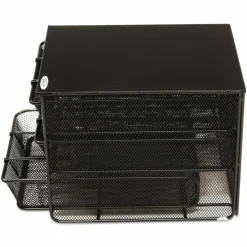 Safco Onyx Three Drawer Hospitality Organizer, 7 Compartments, 11.5 x 8.25 x 8.25, Black