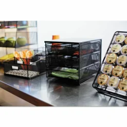 Safco Onyx Three Drawer Hospitality Organizer, 7 Compartments, 11.5 x 8.25 x 8.25, Black