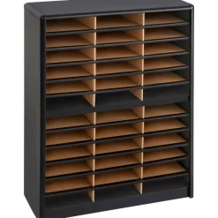 Safco Value Sorter Steel Corrugated Literature Organizer, 36 Compartments, Black