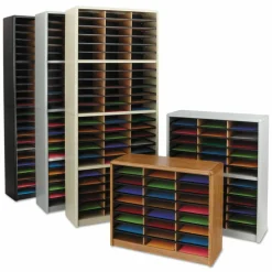 Safco Value Sorter Steel Corrugated Literature Organizer, 72 Compartments, Black