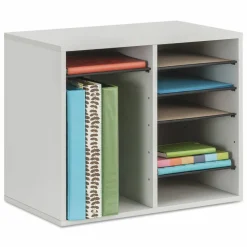 Safco Wood Adjustable 12-Compartment Literature Organizer, 16