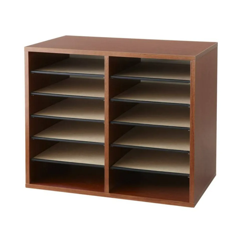 Safco Adjustable Literature Organizer, 9" x 11 1/2" x 2 3/8", Cherry
