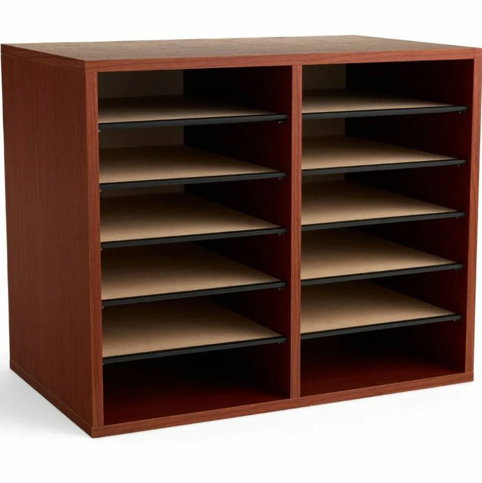 Safco Adjustable Literature Organizer, 9" x 11 1/2" x 2 3/8", Cherry