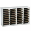 Safco Adjustable Wood Literature Organizer, 24"H x 39-3/8"W x 11-3/4"D, 36 Compartments, Gray