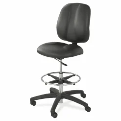 Safco Apprentice II Extended-Height Vinyl Chair, Black/Chrome