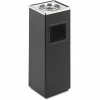Safco Ash-N-Trash Sandless Urn Smokers Pole, 3 Gallon, Black/Chrome