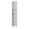 Safco 6-Box Single-Column 2-Tone Locker With Legs, 78"H x 18"W x 12"D, Gray