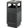 Safco Canmeleon Recessed Panel Ash Urn, Side Opening, 38 Gallons, Black