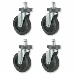 Safco Caster Kit for Safco Task Master Industrial Shelving Units, Black, 4/Set (2 Locking)