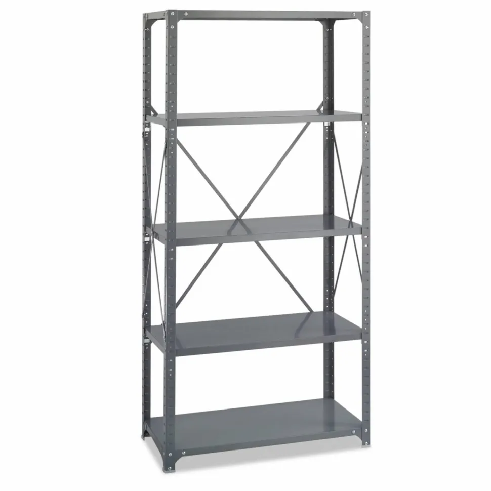 Safco Commercial Steel Shelving, 5 Shelves, 36" W x 18" D x 75" H