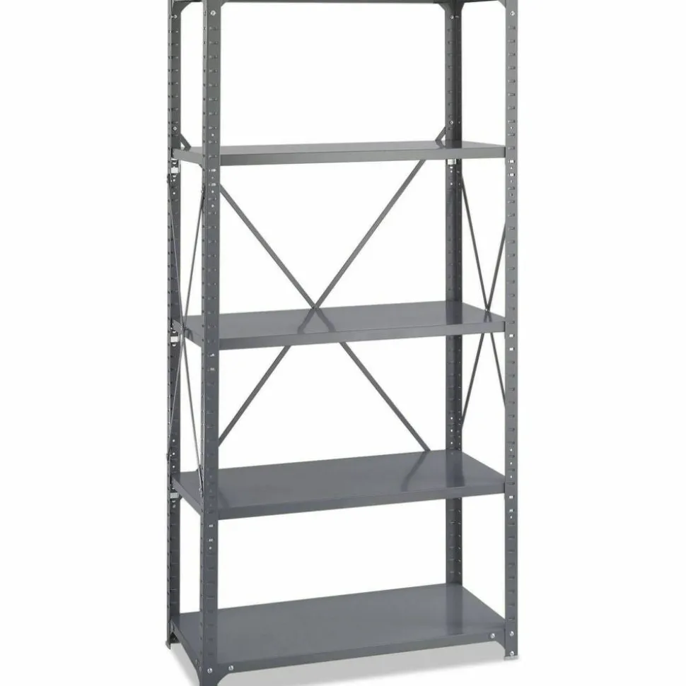 Safco Commercial Steel Shelving, 5 Shelves, 36" W x 18" D x 75" H