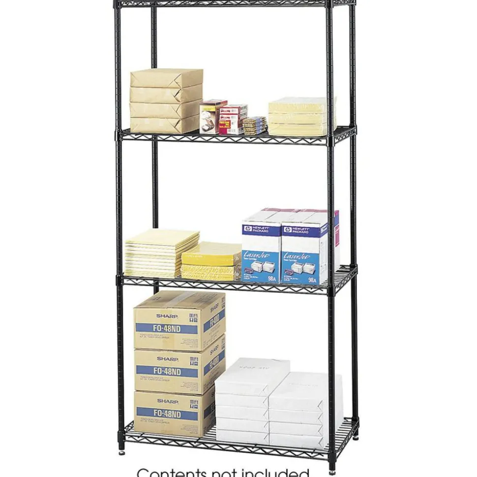 Safco Commercial Wire Shelving, Black