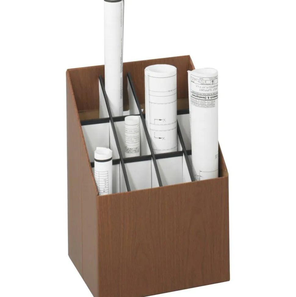 Safco Corrugated Fiberboard Upright Roll File, 12 Compartments, 3-7/8" Tubes