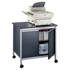 Safco Deluxe Machine Stand, 30 1/8"H x 32"W x 24 1/2"D, Black/Silver