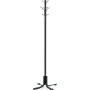 Safco 4 Double Hook Costumer - 8 Hooks - 80 lb (36.29 kg) Capacity - 70" Height x 21" Width - 2.50" Size - for Garment, Hat - Steel - Black - 1 Each