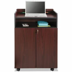 Safco Executive Mobile Presentation Stand, 29.5 x 20.5 x 40.75, Mahogany
