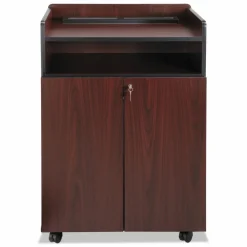 Safco Executive Mobile Presentation Stand, 29.5 x 20.5 x 40.75, Mahogany