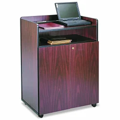 Safco Executive Mobile Presentation Stand, 29.5 x 20.5 x 40.75, Mahogany