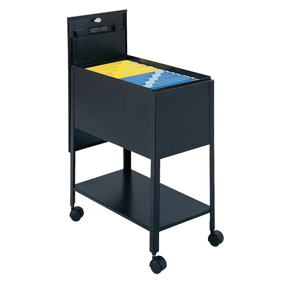 Safco Extra Deep Letter Tub File, 28-1/4"H x 13-1/2"W x 24-3/4"D, Black