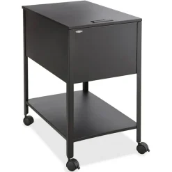 Safco Extra-Deep Locking Mobile Tub File, Legal Size, Metal, 1 Shelf, 1 Bin, 16.5" x 24.75" x 28.25", Black