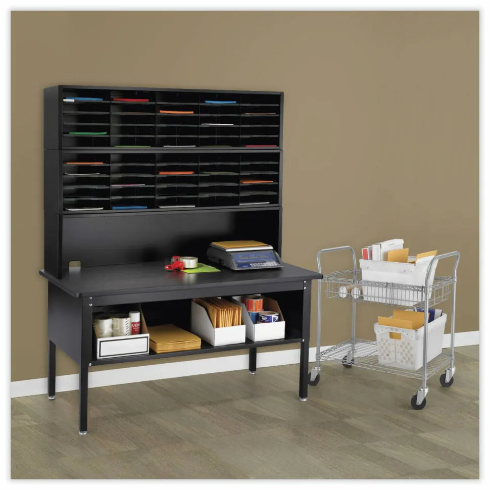 Safco E-Z Sort Additional Mail Trays, 5 Shelves, 11 x 12.5 x 0.5, Black
