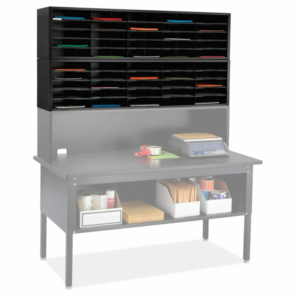 Safco E-Z Sort Additional Mail Trays, 5 Shelves, 11 x 12.5 x 0.5, Black