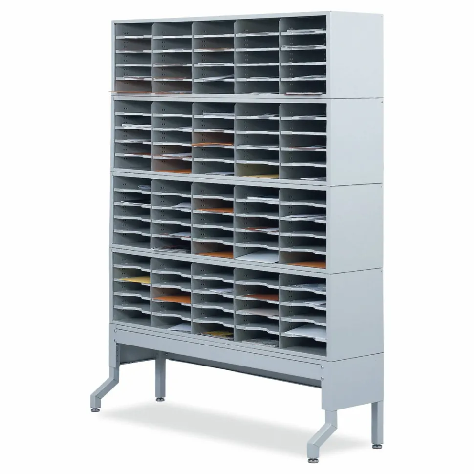 Safco E-Z Sort Additional Mail Trays, 5 Shelves, 11 x 12.5 x 0.5, Gray