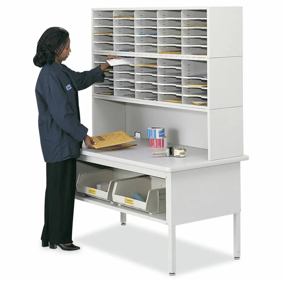 Safco E-Z Sort Additional Mail Trays, 5 Shelves, 11 x 12.5 x 0.5, Gray