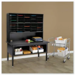 Safco E-Z Sort Sorting Table Base, 60w x 30d x 28 to 36h, Black