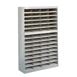 Safco E-Z Stor Steel Literature Organizer, 60 Compartments, 60"H, Gray